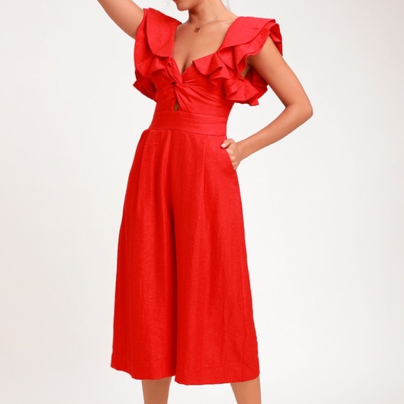 lulus jumpsuit red
